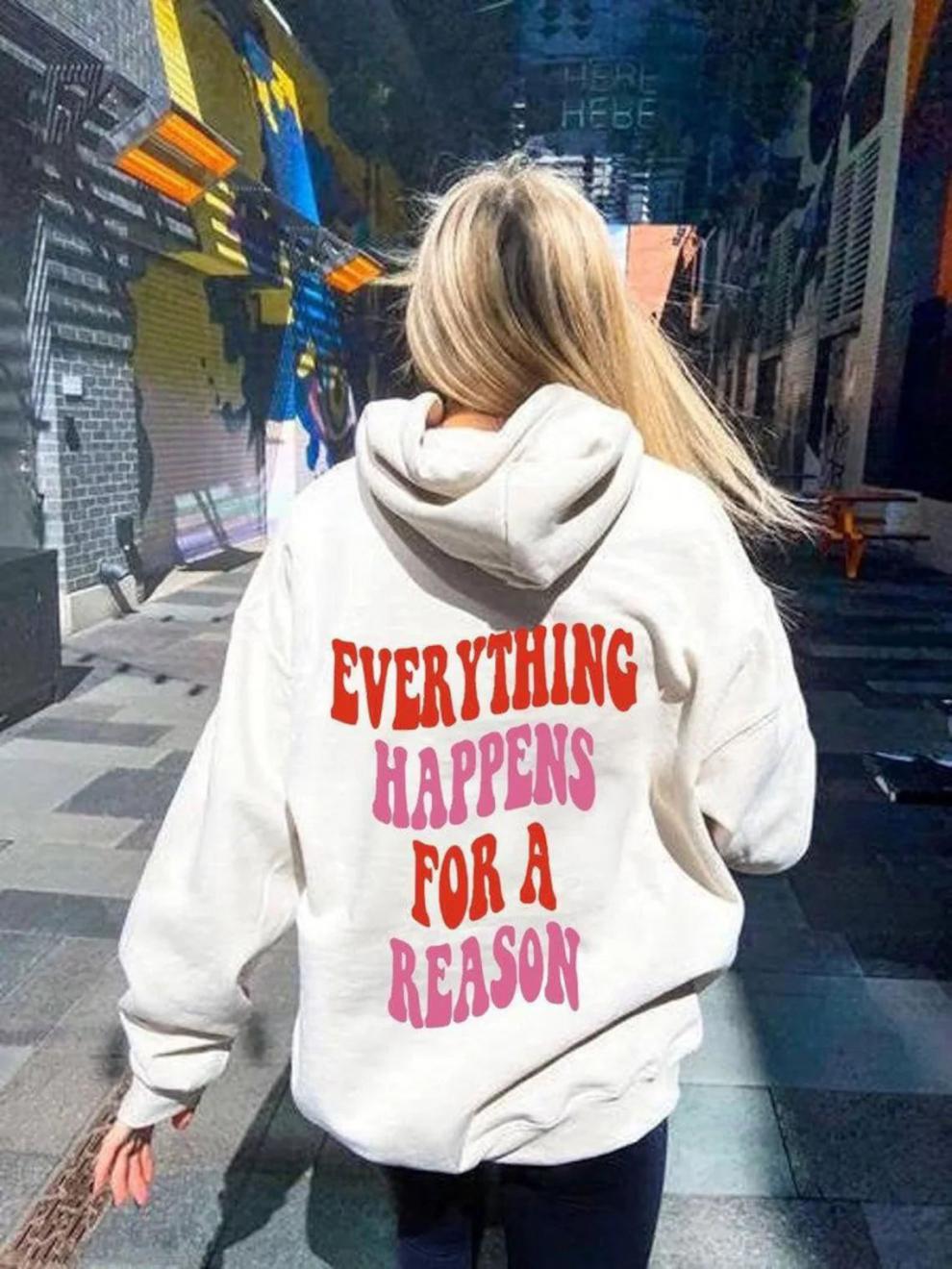 Inspirational Quote Graphic Fleece Pullover Hoodie