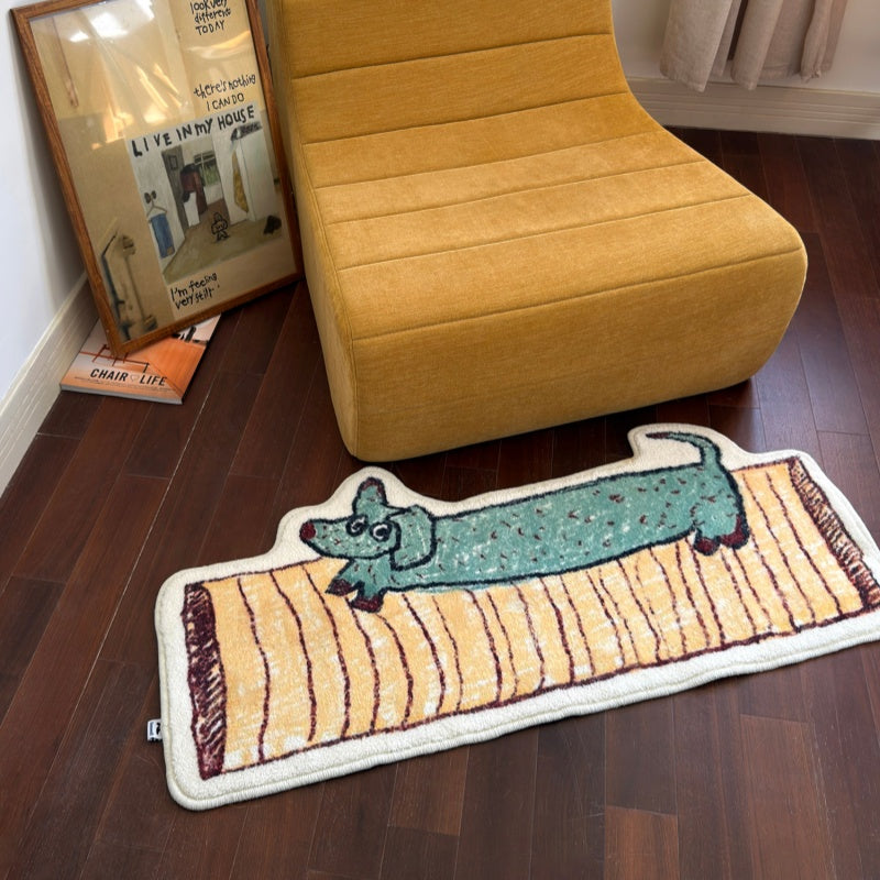 Cute Dachshund Bedside Rug and Foot Mat