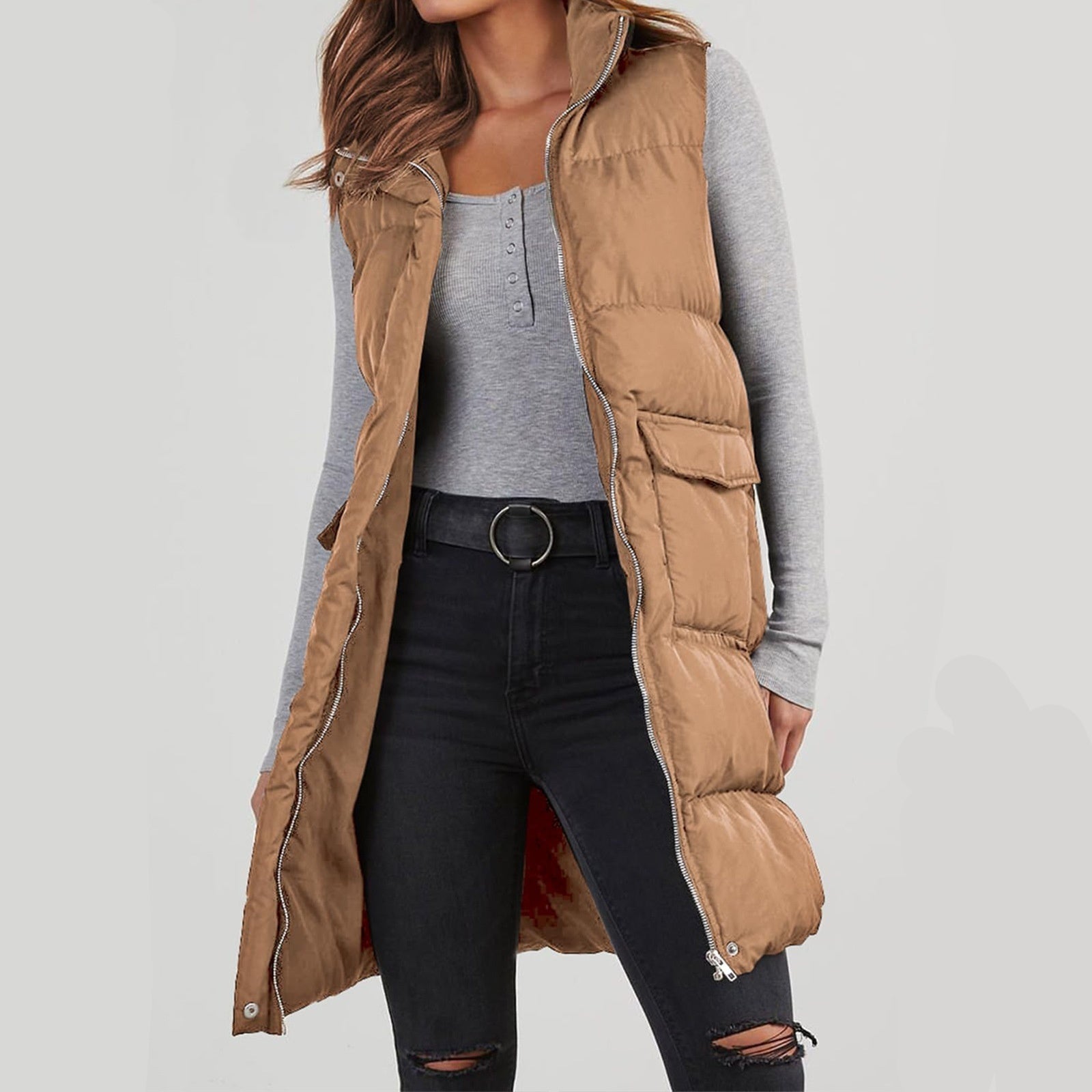 Versatile Mid-Length Vest for Women