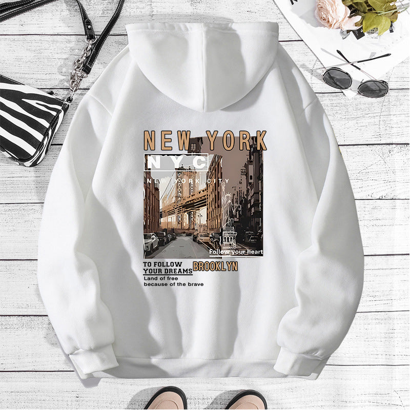 Cozy Fleece-Lined Women's Streetwear Hoodie for Winter