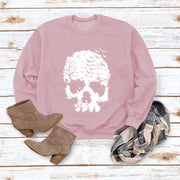 Gothic Skull Print Loose Long Sleeve Sweatshirt