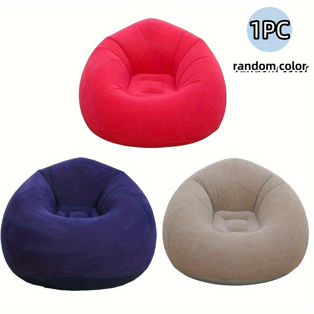 Portable Single Inflatable Sofa – Random Color, Foldable for Camping