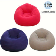 Portable Single Inflatable Sofa – Random Color, Foldable for Camping