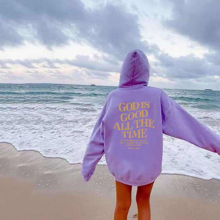 Cozy Fleece Letter Slogan Kangaroo Pocket Hoodie
