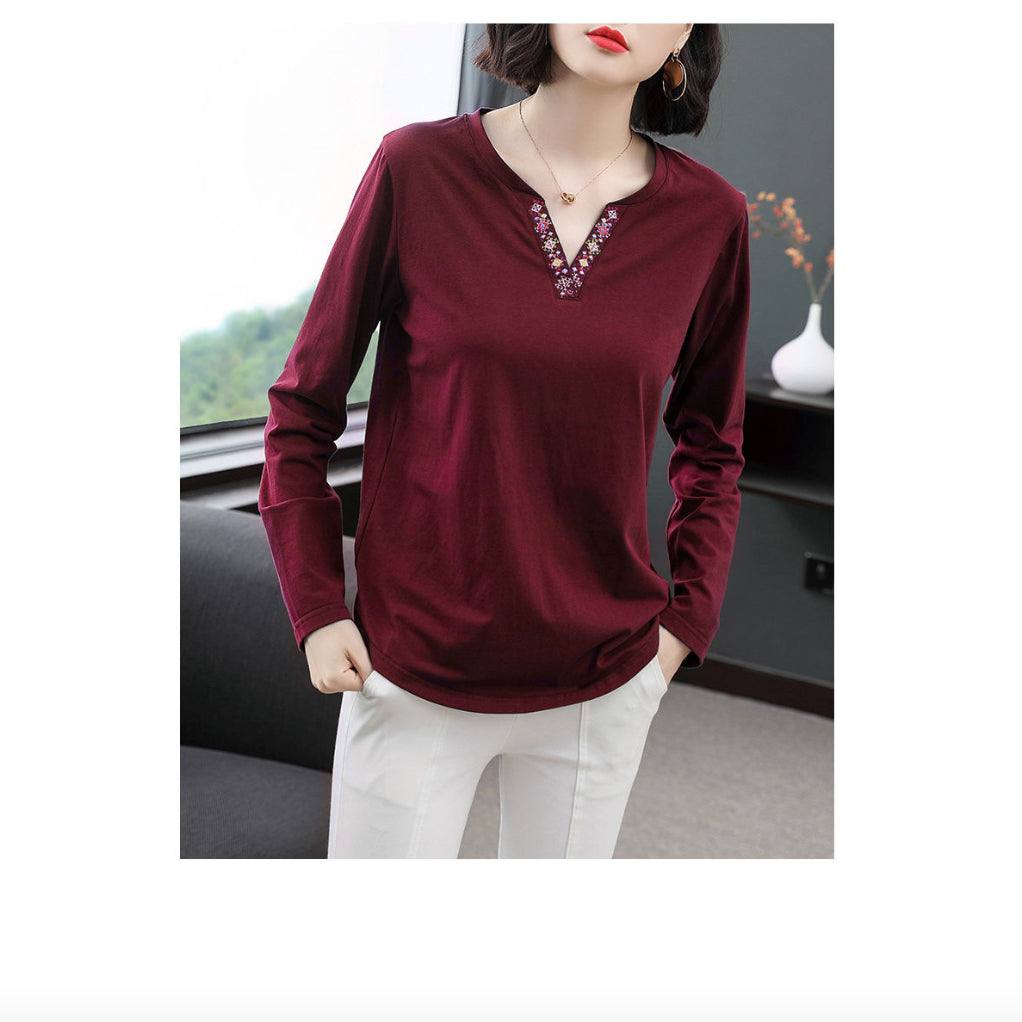 Women's Solid Color Loose Casual Base Top