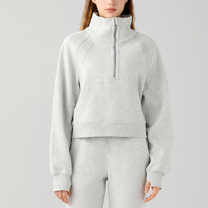 Women's Cozy Half-Zip Fleece Pullover Warm Sweater