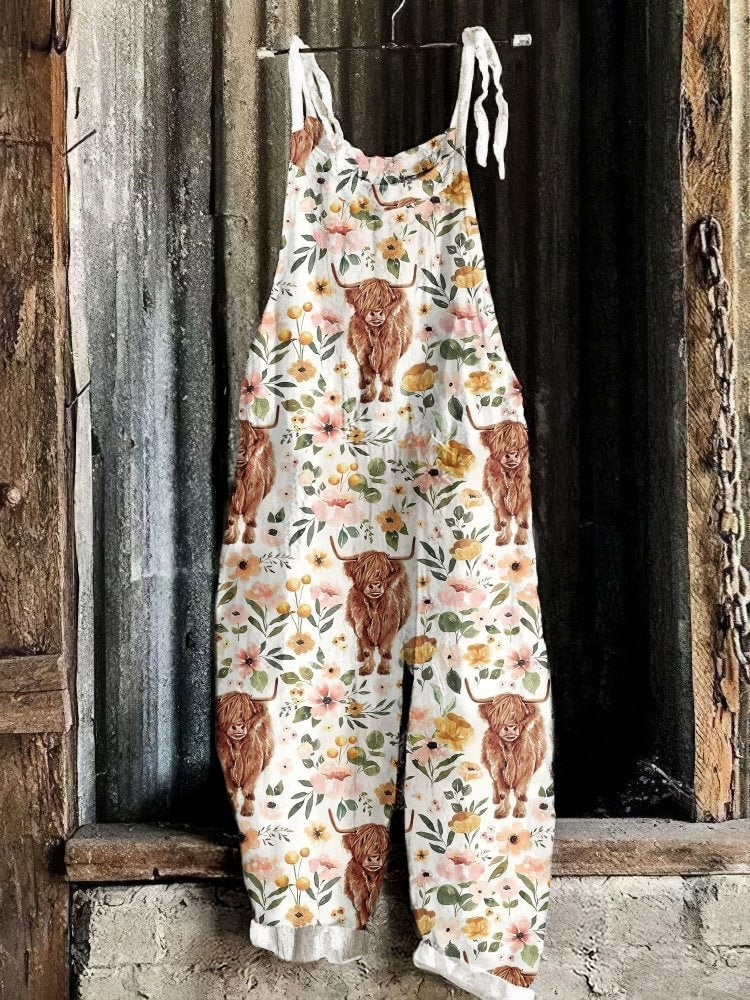Retro Animal Print Sleeveless Women's Jumpsuit