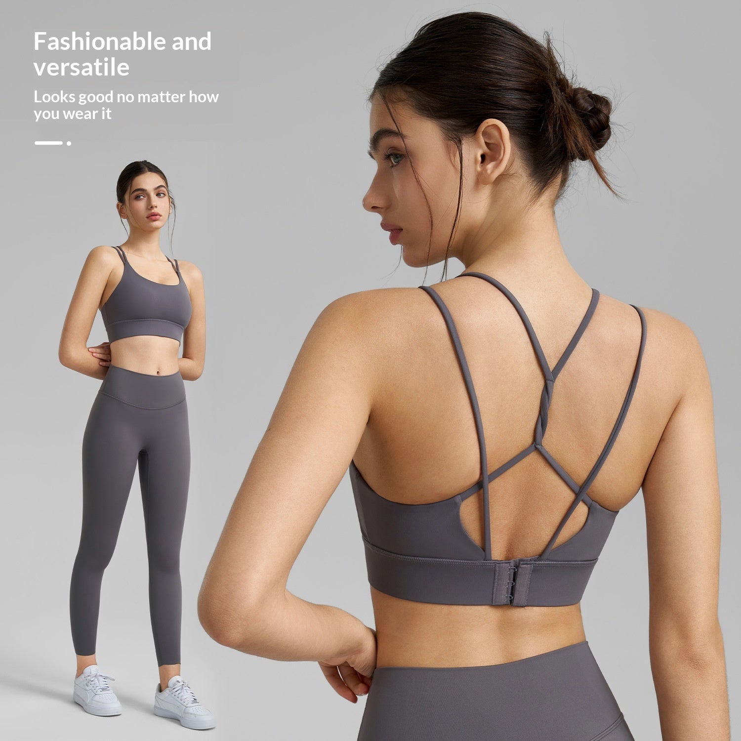 Women's Double-Strap Yoga Vest – Super Elastic U‑Neck Activewear
