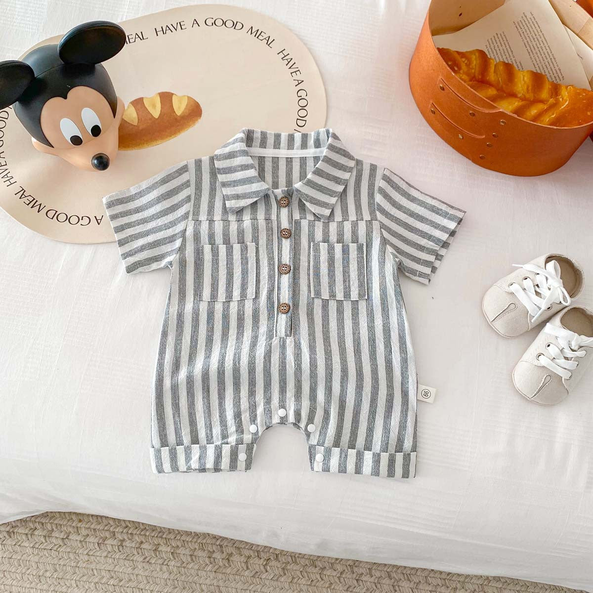 Summer Baby Thin Short-sleeved Casual Jumpsuit
