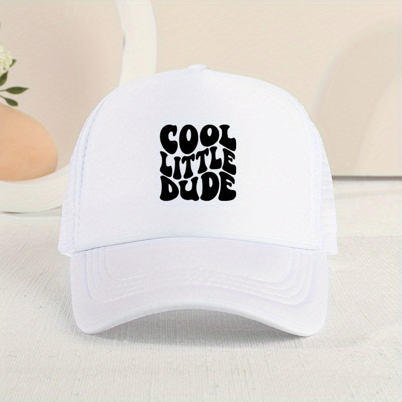 Letter-Printed Mesh Cap for Children