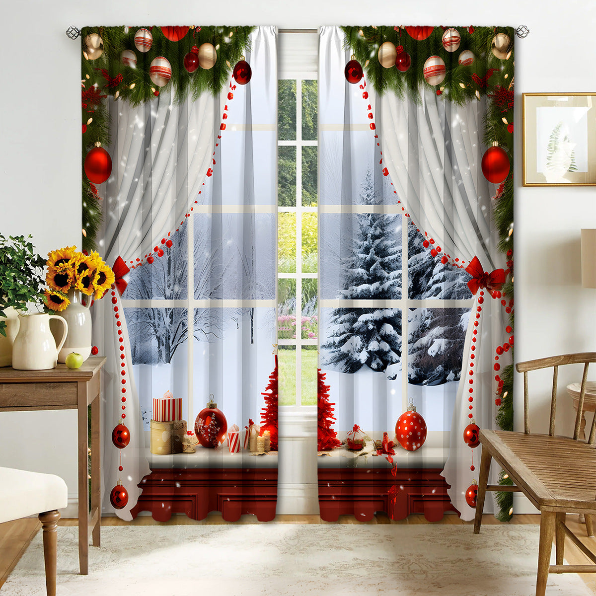 Christmas Curtain 3d Printing Curtain