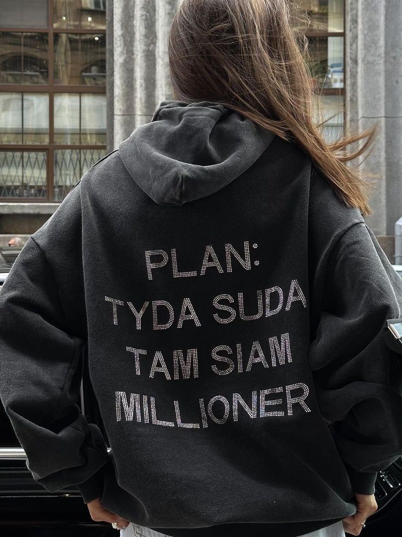 Distressed Loose Graphic Pullover Hoodie