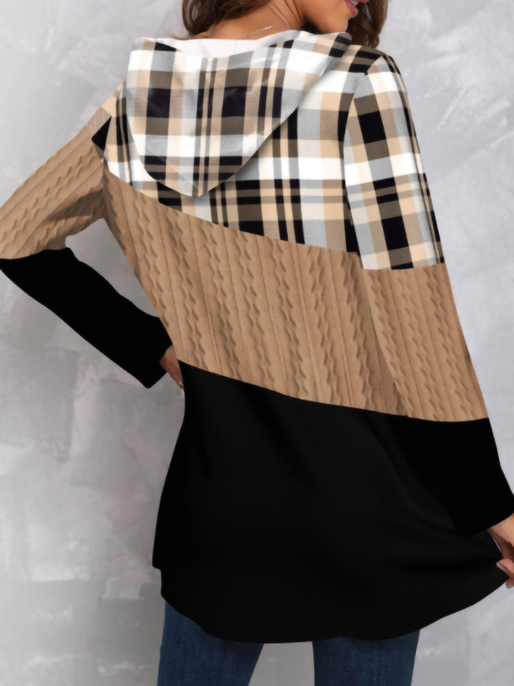 Women's Casual Hooded Digital Print Pullover Sweater