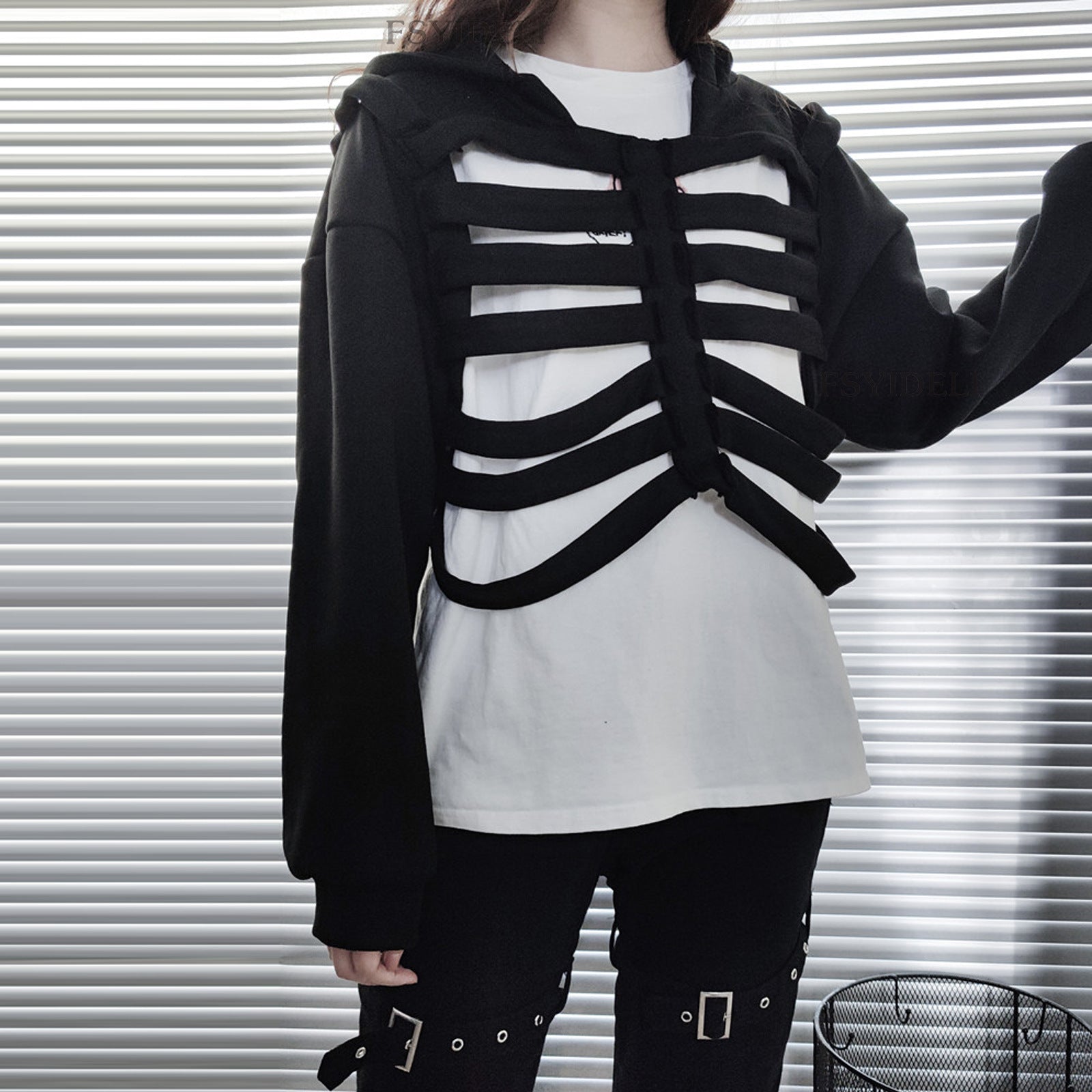 Trendy Skull Print Hooded Sweatshirt & Streetwear Pullover