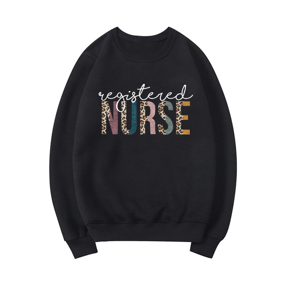 Korean Style Printed Loose Unisex Crewneck Hoodie
