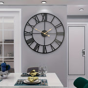 28" Classic Silent Metal Wall Clock, for Hallway, Porch, Living Room, Kitchen, Study, Office, Garden, Room, Cafe Home Decoration, for Housewarming, Mother's Day, Father's Day, Anniversaries, Graduation Season, Halloween, Christmas Gifts