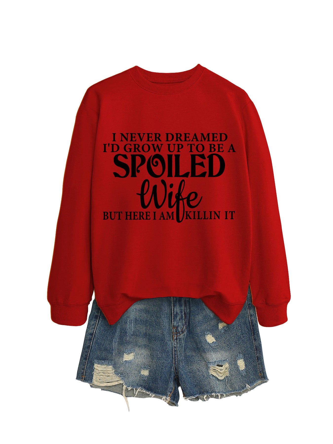 Women's Letter Print Crew Neck Casual Sweatshirt