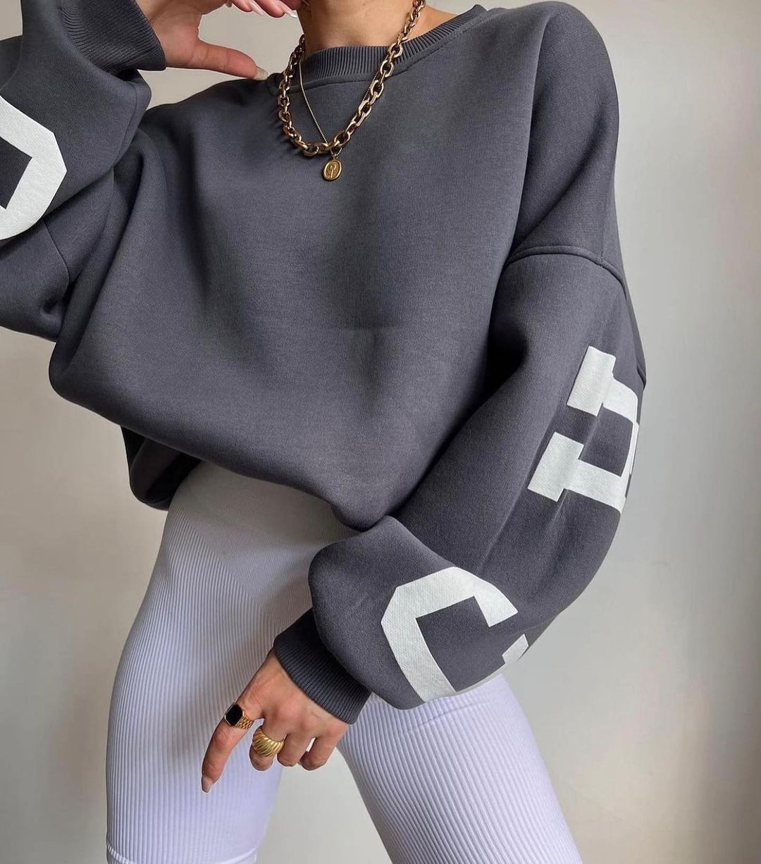 Women's Cozy Printed Thickened Long-Sleeve Sweater