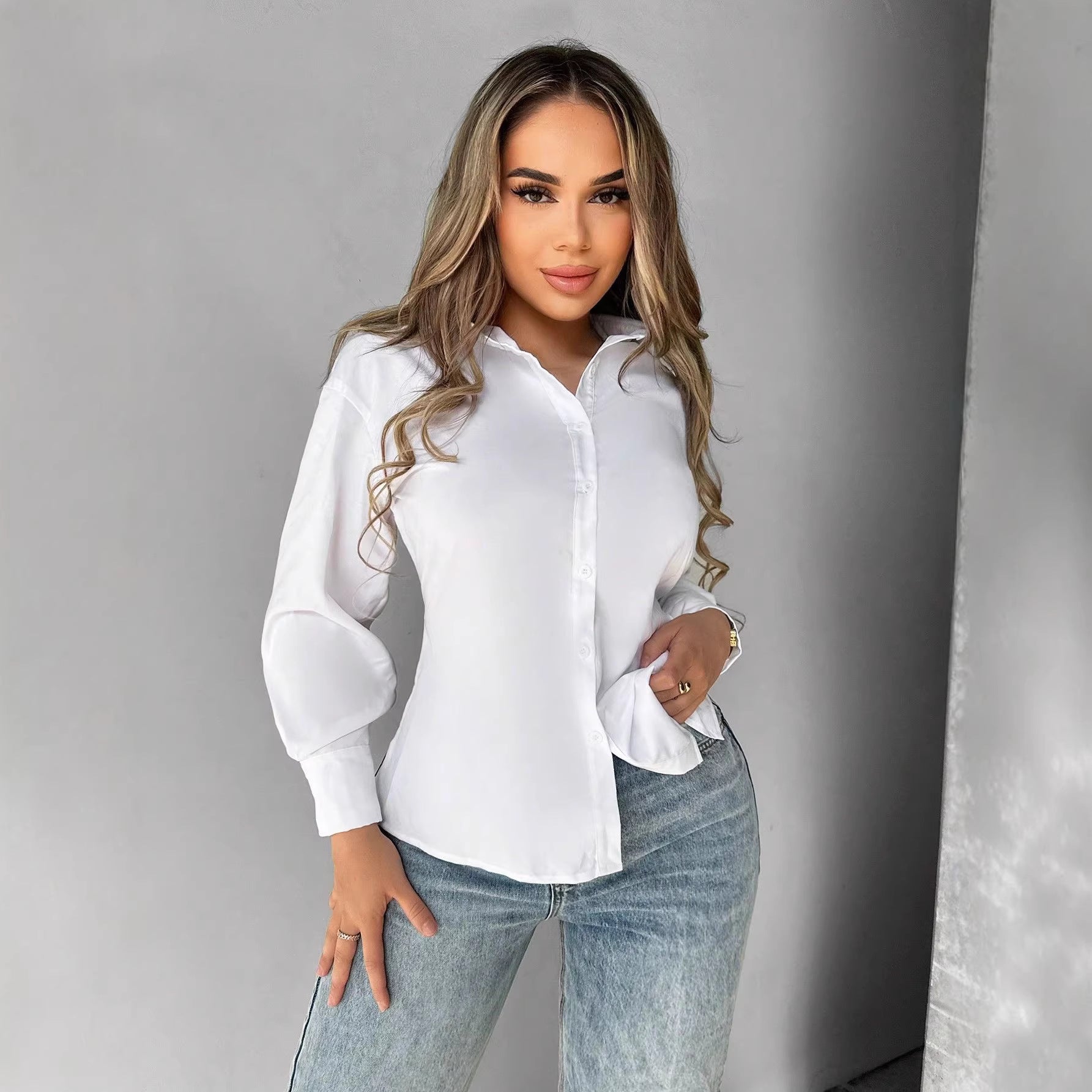 Solid-color Single-breasted Cardigan With A Relaxed Fit