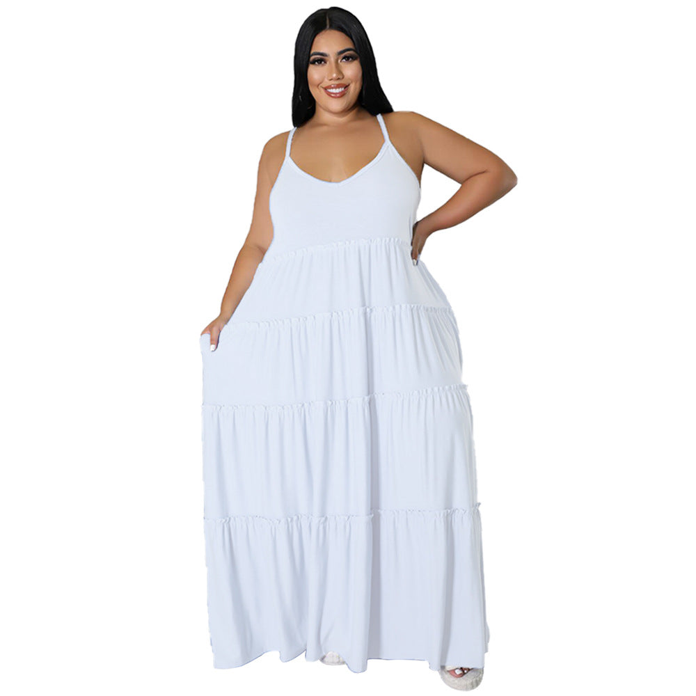 Color-added Amazon Cross-border Supply Strapless Long Doll Dress