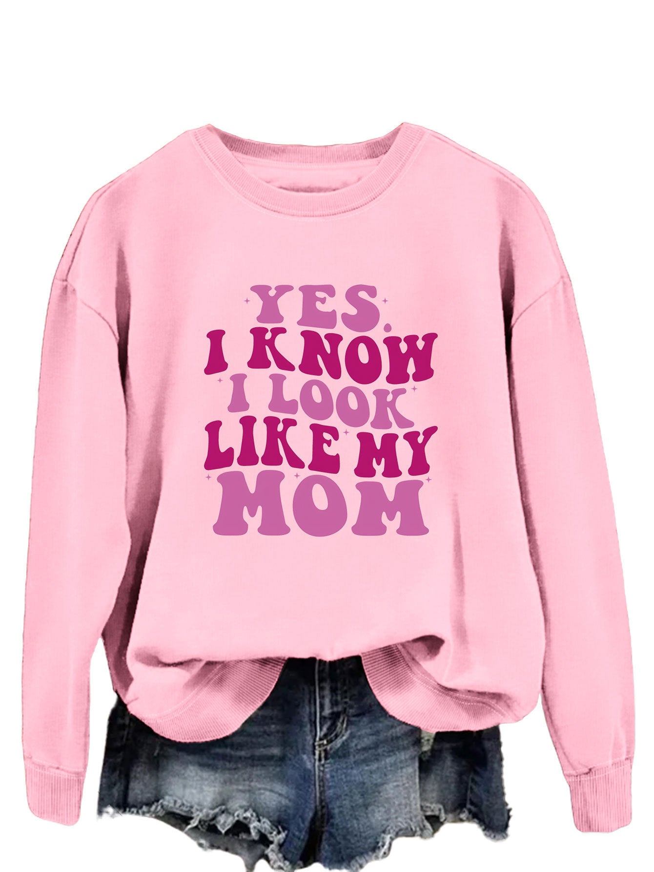 Funny Mom Print Plus Size Sweater - Cozy & Stylish