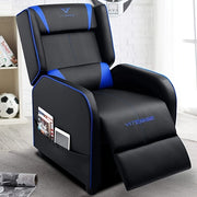 Ergonomic Gaming Recliner Chair – Racing Style Single Faux‑Leather Sofa