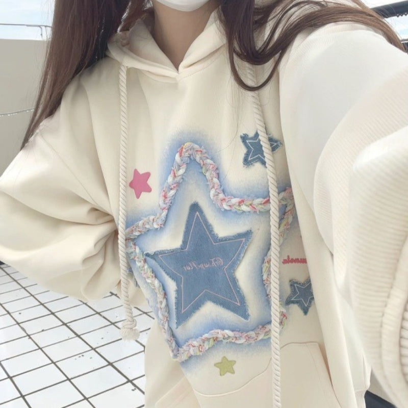 Embroidered Niche Design Hooded Sweatshirt