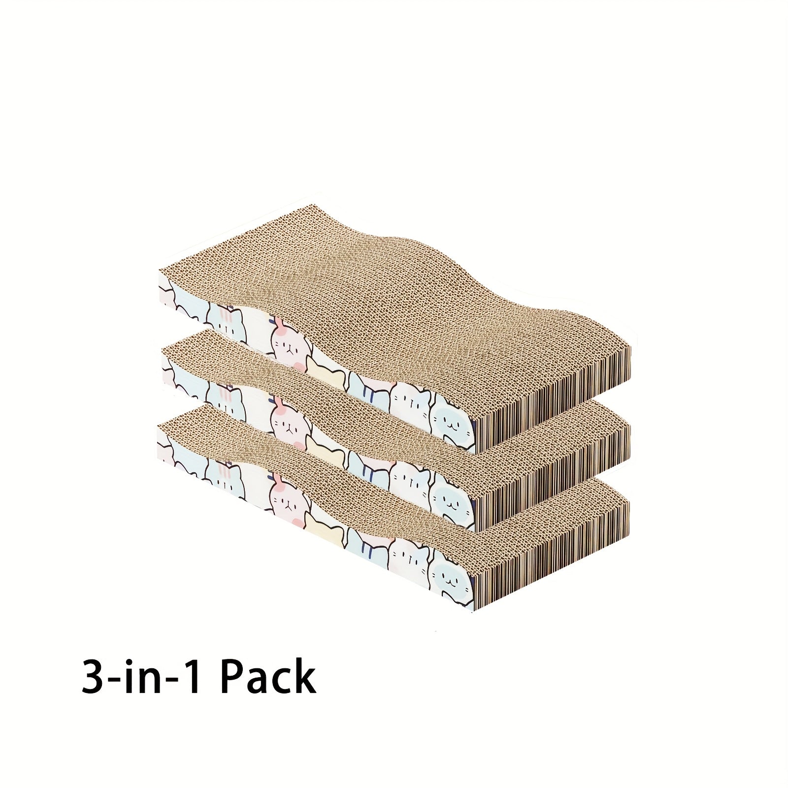 5/3/2/1pcs Oversized Corrugated Cardboard Cat Scratch-off Board, Double-sided Scratch-off, Anti-slip Base, Thickened And Durable Design Suitable For Indoor Cats, Furniture Protection And Claw Care,