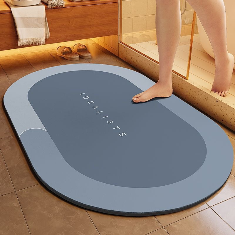 Minimalist Diatomaceous Earth Bathroom Mat for Quick Water Absorption and Drying