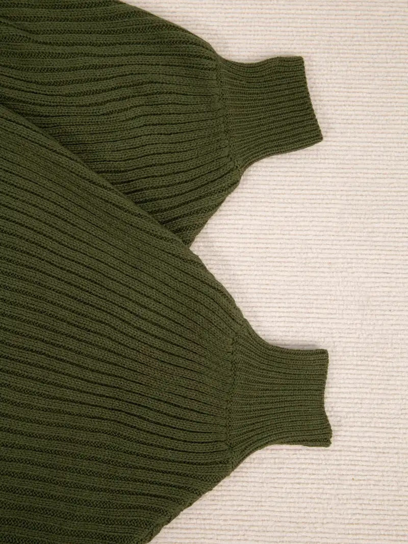 Loose All-matching Crew-neck Batwing Sleeve Pullover Women's Large Size Sweater