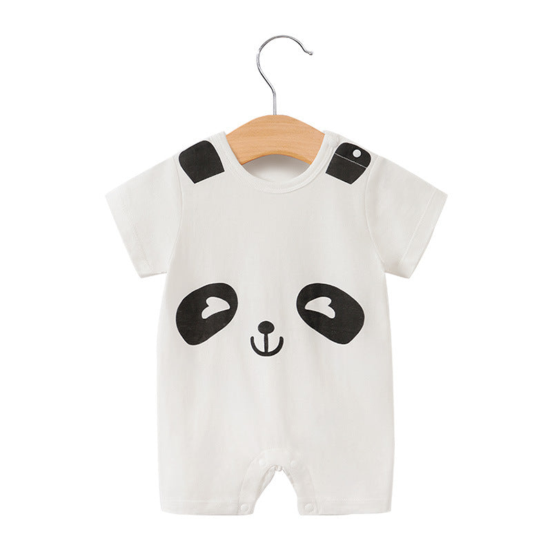 Summer Baby Short Sleeve Cotton Cartoon Jumpsuit