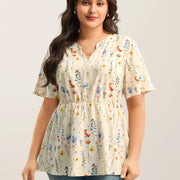 Floral Chiffon Short Sleeve Shirt – Slim Fit, Versatile & Stylish