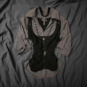 Slim-Fit Black Long Sleeve Top – Chic Streetwear T-Shirt
