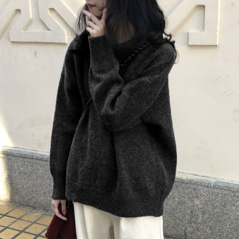Lazy and Gentle Japanese-style Knit Base Layer for Outerwear