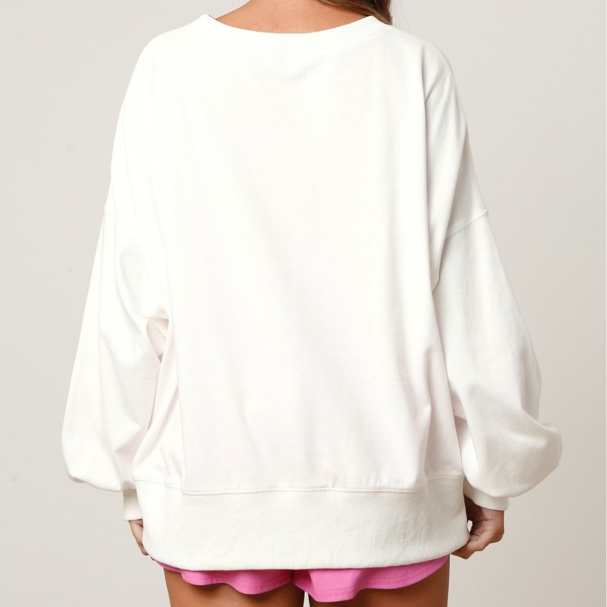Women's Sequined Color-Block Long-Sleeve Sweater