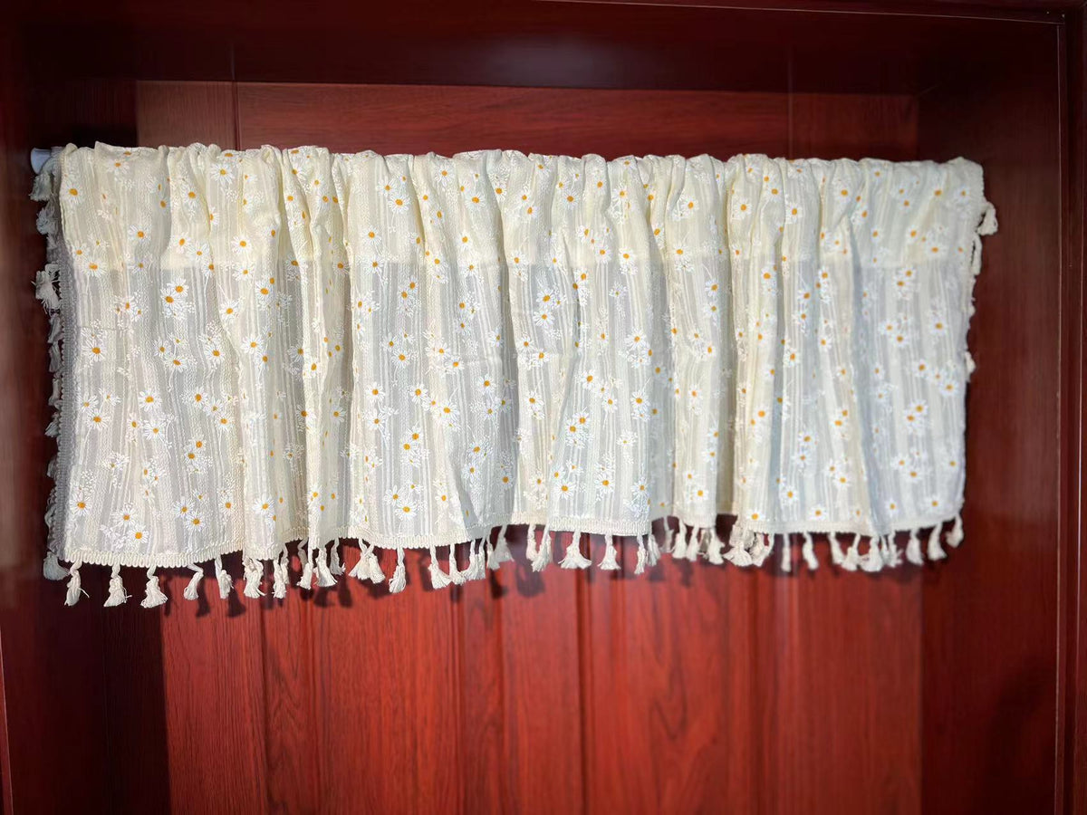 Tassel Curtain Kitchen Short Curtain Floating Window Coffee Curtain