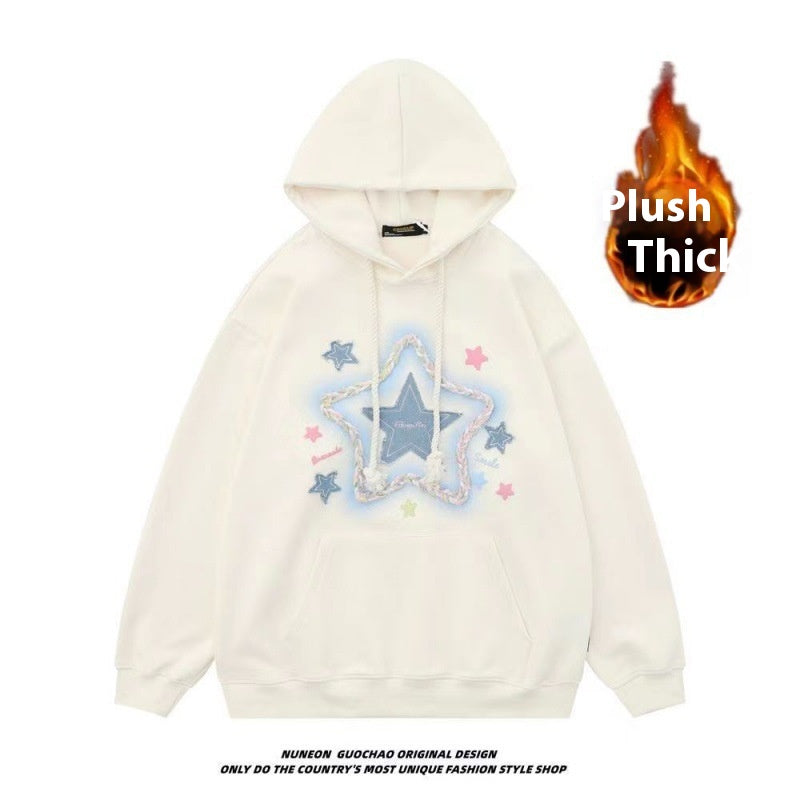 Embroidered Niche Design Hooded Sweatshirt