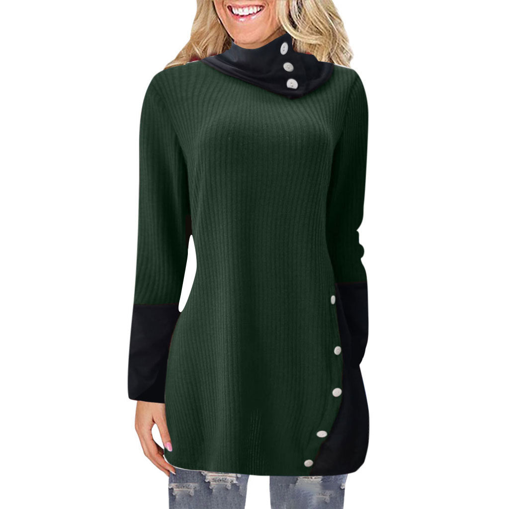 Chic Long Sleeve Irregular Hem A-Line Dress for Women