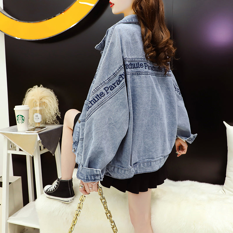 Women's Black Denim Jacket Short Casual Coat