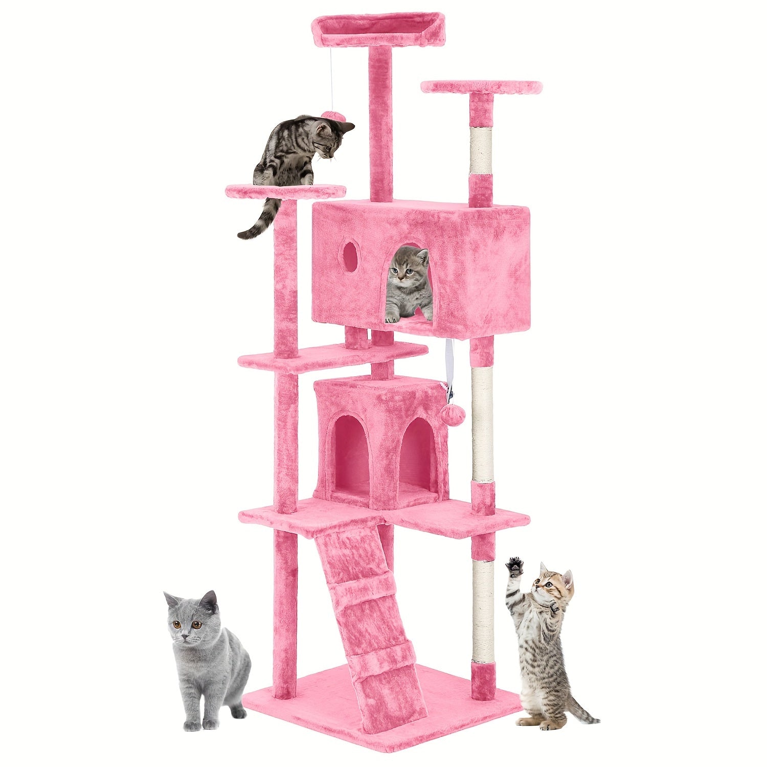 70/54 Cat Tree, Large Cat Tower Beautiful Perfect Gift For Cats, Multi-level Furniture Activity Center With Scratching Post Stand House Apartment Fun Toy Kitten Pet Playhouse, Easy To Assemble, Gift
