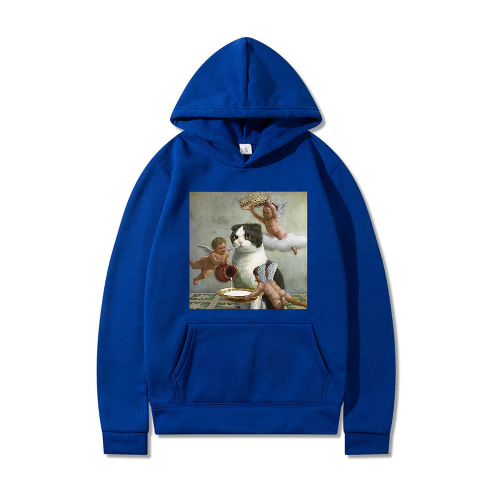 Cute Angel & Cat Matching Couple Sweatshirt