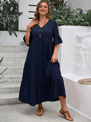 New Arrival Women's V-neck Maxi Swing Dress, Multi Colors & Plus Sizes Available