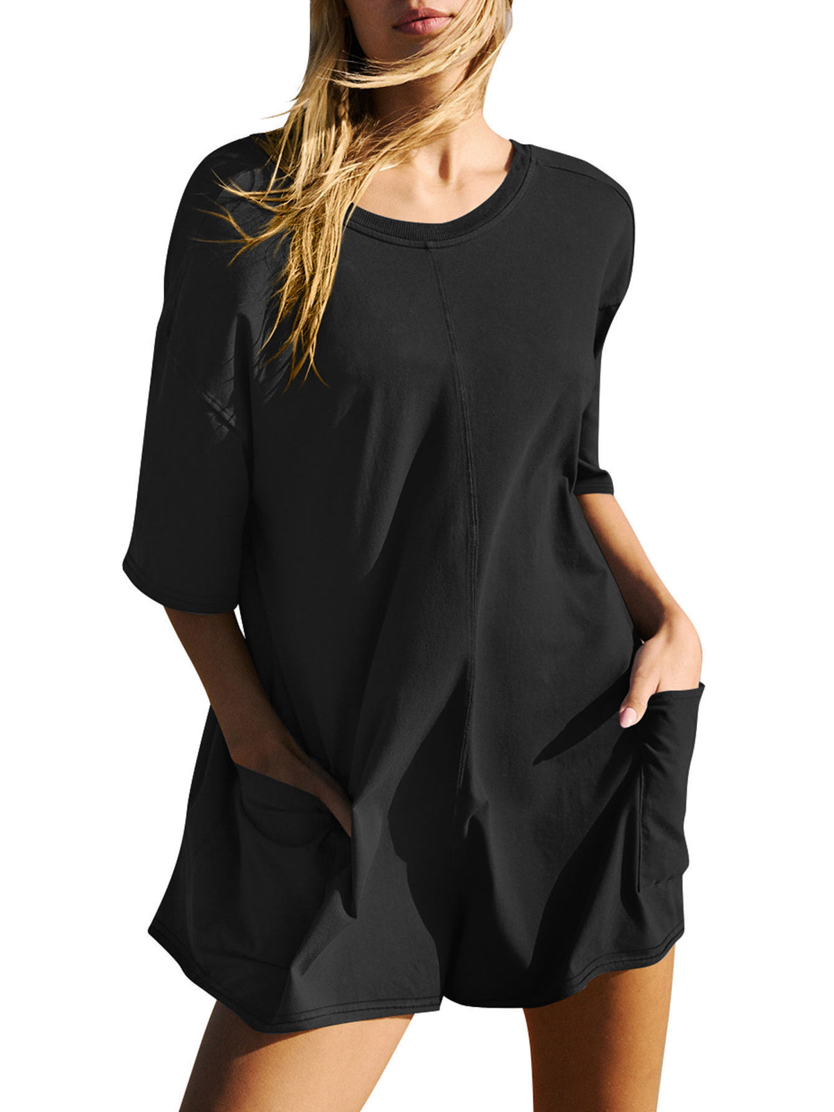 Women's Casual Loose Pocket Jumpsuit Romper