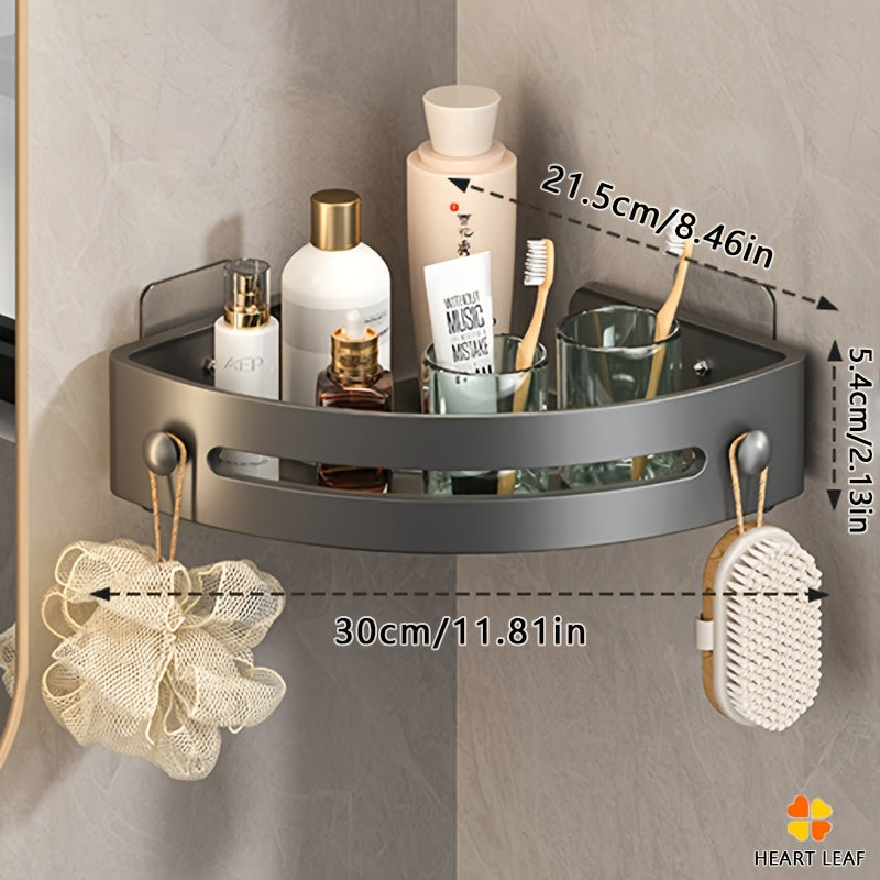 Triangular Corner Shelf - Wall-Mounted No-Drill Bathroom Organizer, Rust-Resistant Storage Rack for Shower, Toilet and Cosmetics