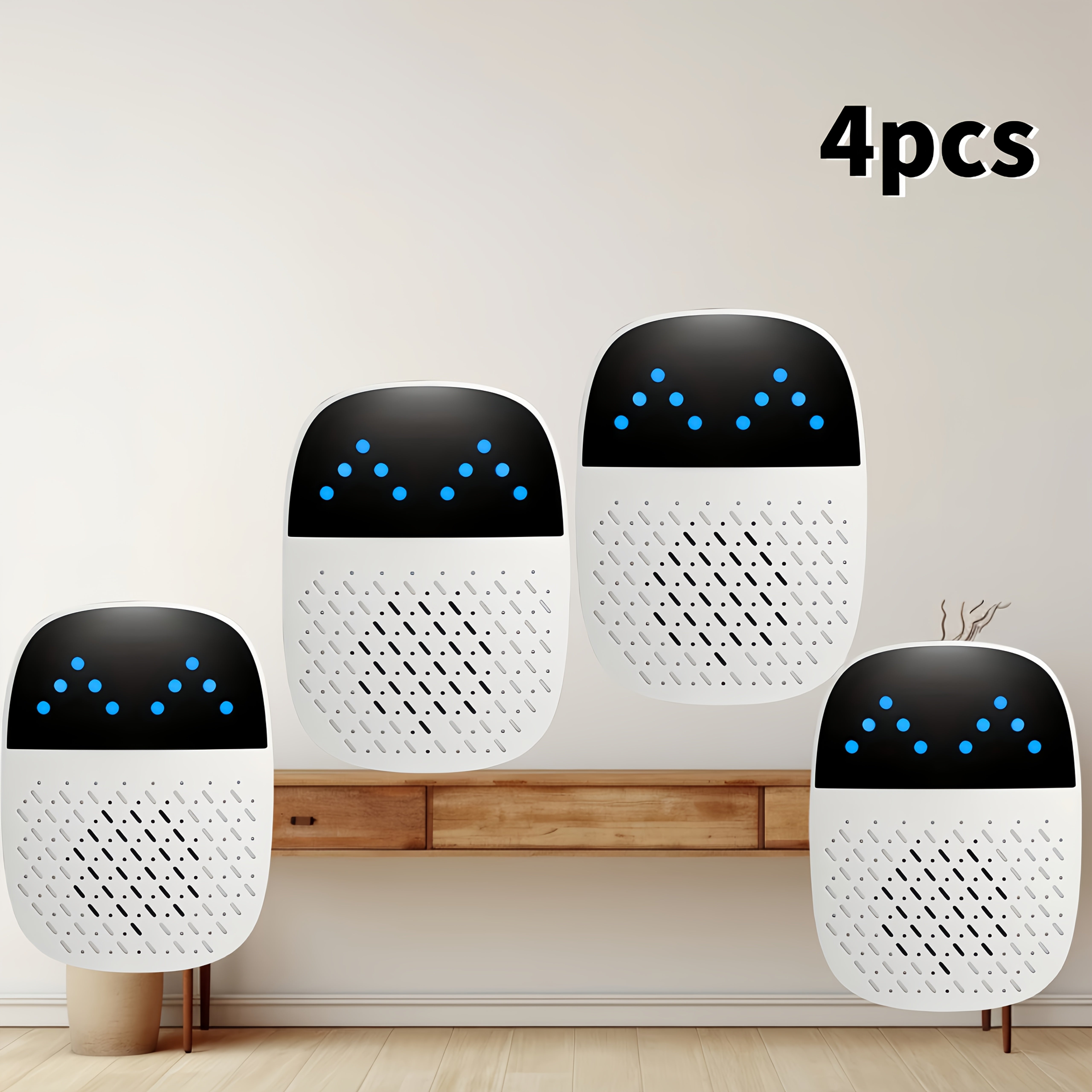 4‑Piece Dual‑Mode Ultrasonic Repellent Plug – Indoor Device for Mice, Spiders, Flies, Ants and Roaches