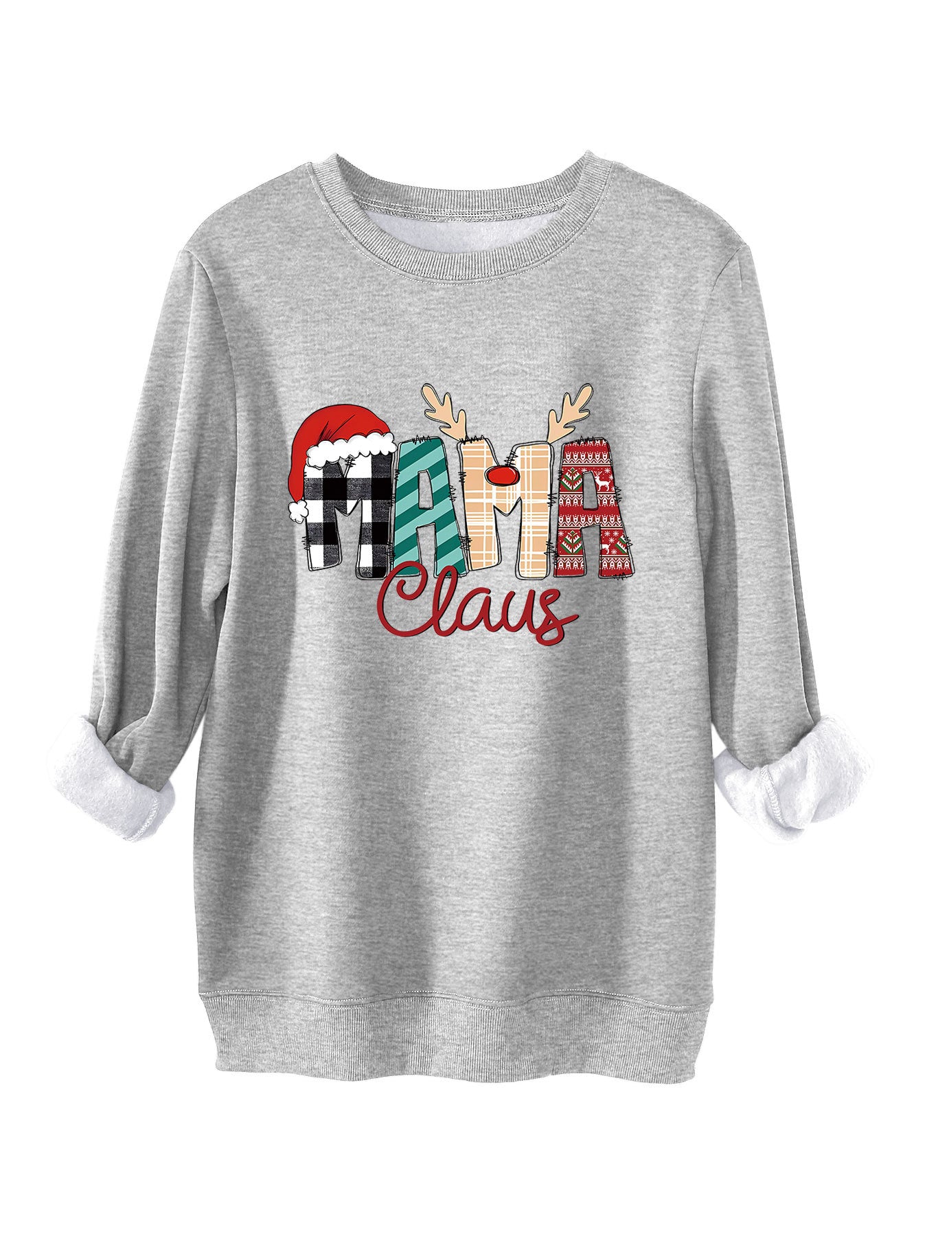 Women's Plus Size Fleece-Lined Loose Pullover Sweater