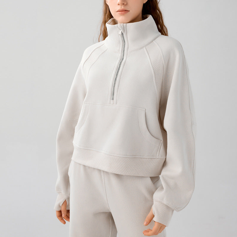 Women's Cozy Half-Zip Fleece Pullover Warm Sweater