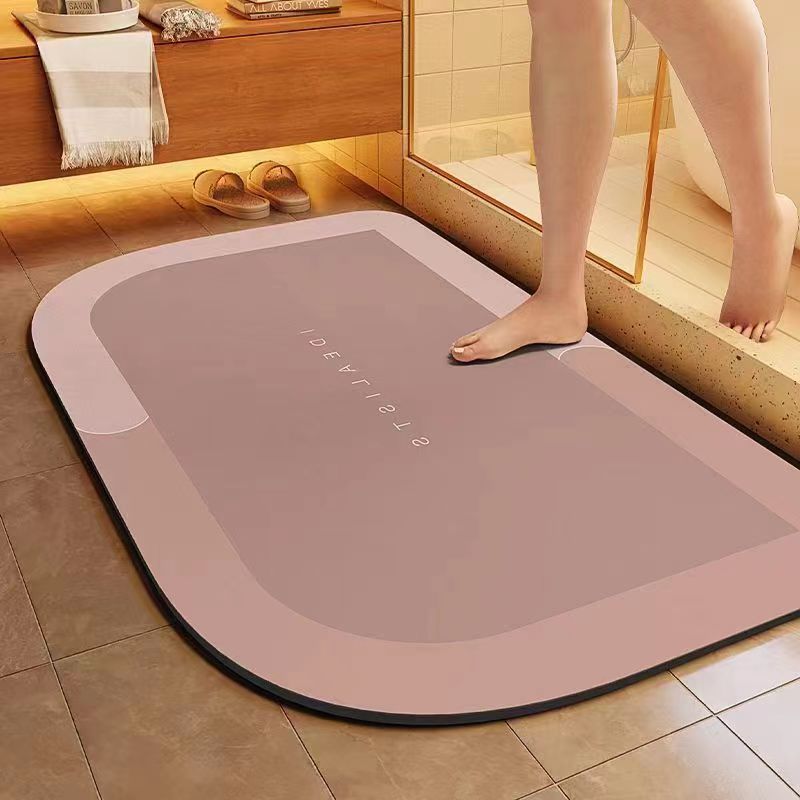Minimalist Diatomaceous Earth Bathroom Mat for Quick Water Absorption and Drying
