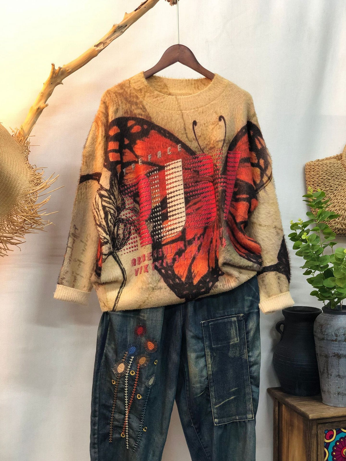 New Women's Loose-fitting Round-neck Sweater for Outerwear