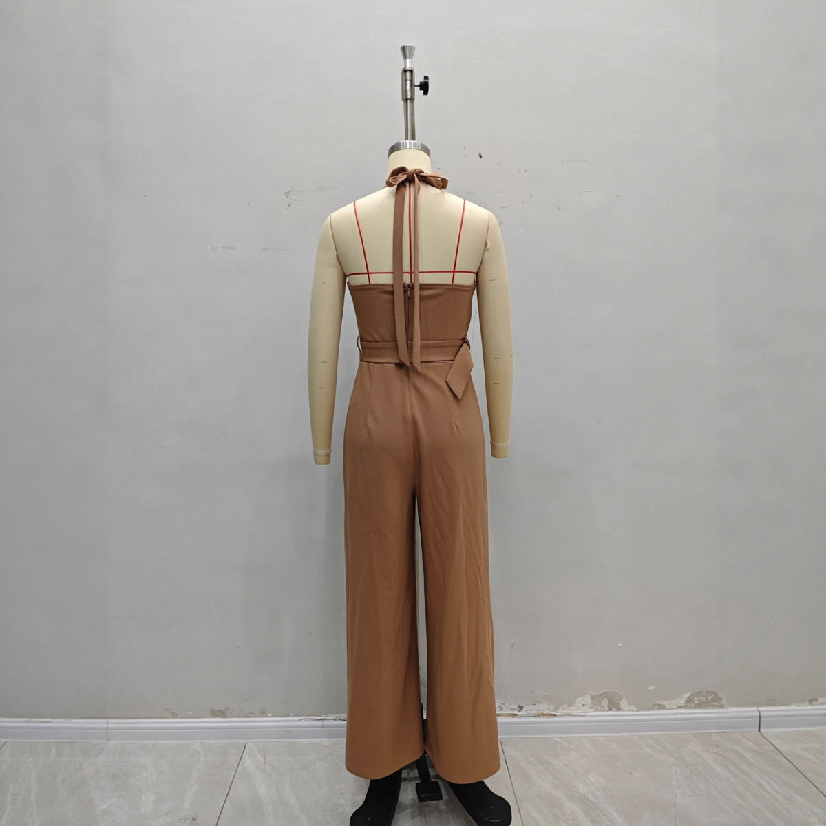 Sleeveless Wide-Leg Jumpsuit with Waist Belt